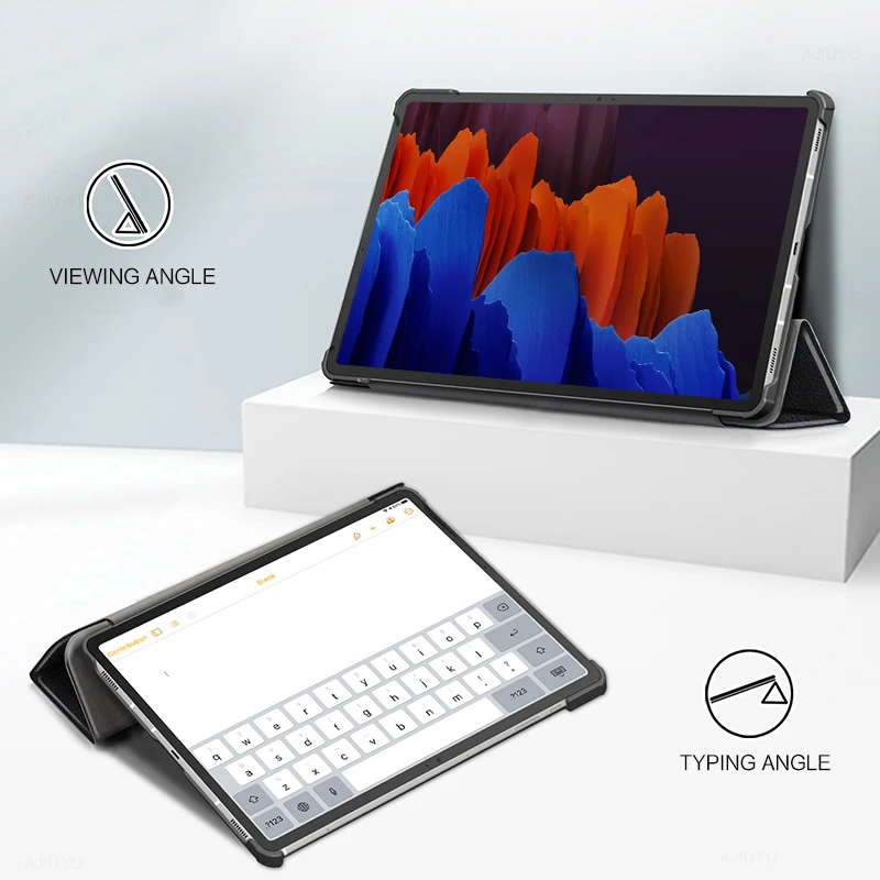 Funda para Samsung Galaxy Tab S10 FE + 13,1 S9 S8 S7 Plus S7 FE 12,4 11 pulgadas A9 8,7 "A9 + A8 Tablet PU Funda de cuero con soporte triple - imagen 3