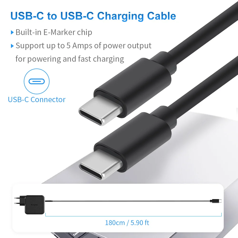 Bloque de cargador USB C (GaN) de 100W, cargador de pared compacto y rápido de 3 puertos para ASUS ROG Flow X13 Z13 GV30 GZ301 G533QM GA401QM GA503QM - imagen 3