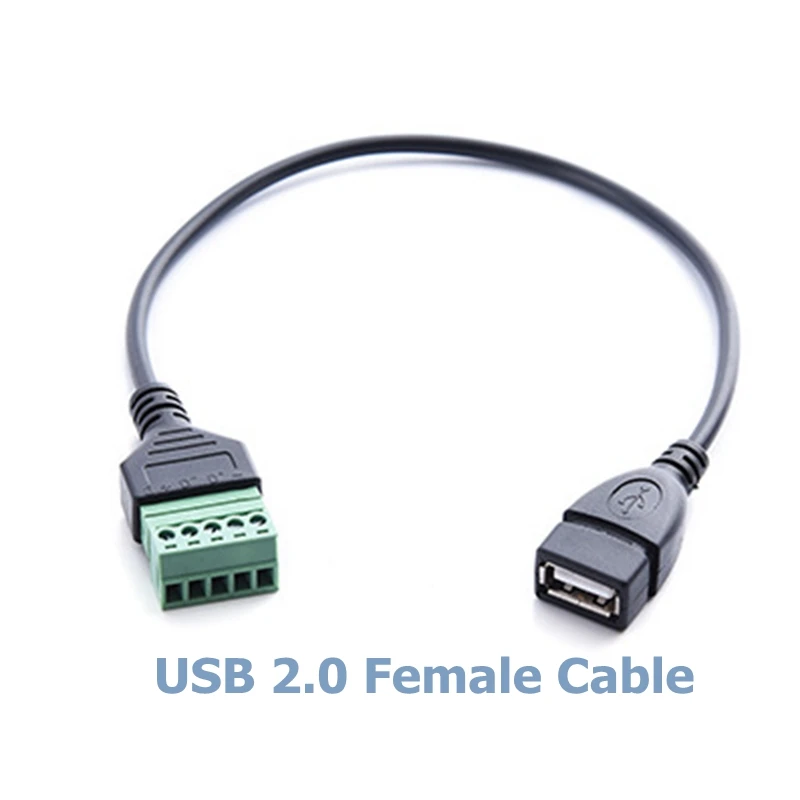 1ft USB 2,0 hembra B Micro USB Mini USB tipo C macho a conector de tornillo hembra de 5 pines con Cable adaptador de enchufe de Terminal de escudo - imagen 5