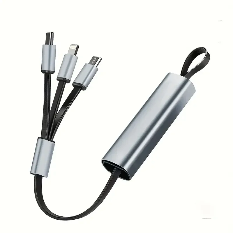 Cable USB retráctil 3 en 1, Cable de datos de carga rápida para Iphone, Samsung, Huawei, Xiaomi, Cable de carga múltiple - imagen 3