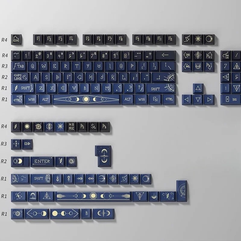 Nuevas poemas estrellados, teclas mecánicas personalizadas, sublimación térmica Pbt, personalidad, Retro, negro, portátil, juego de oficina, tapa de llave - imagen 4