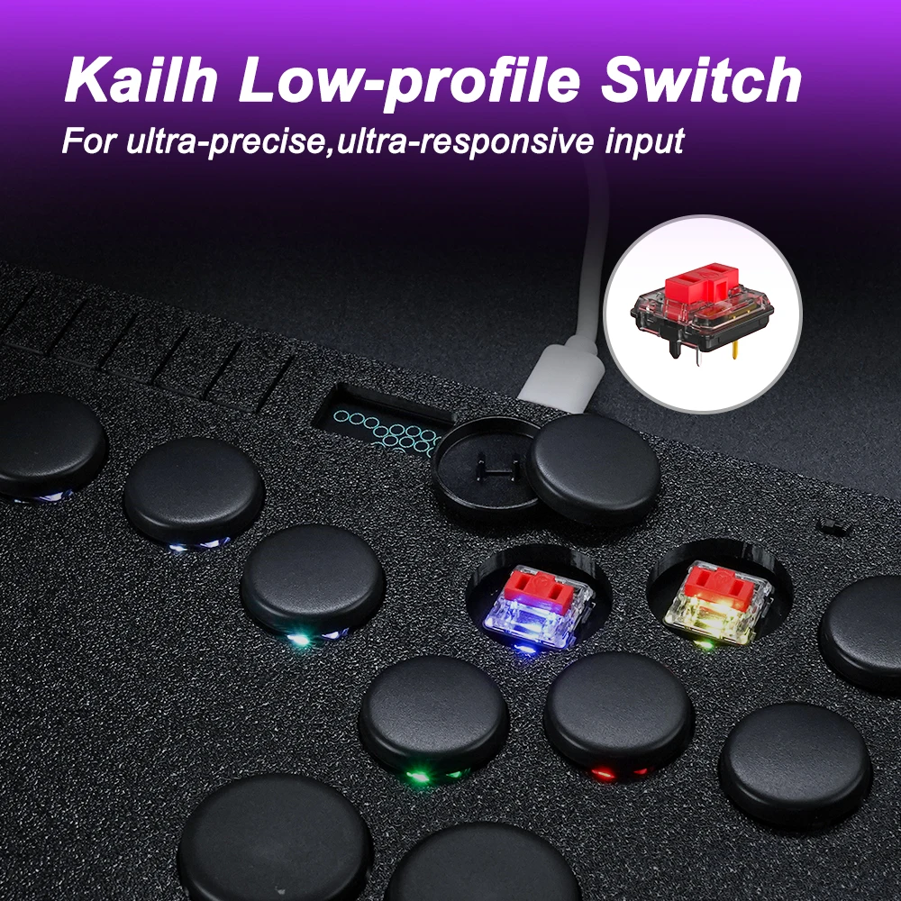 Controlador sin pegatinas Flatbox Ultra S Hitbox para Joystick Arcade P5 Hitbox para PS4/PC/NS/Steam con interruptor de perfil bajo Kaih - imagen 5