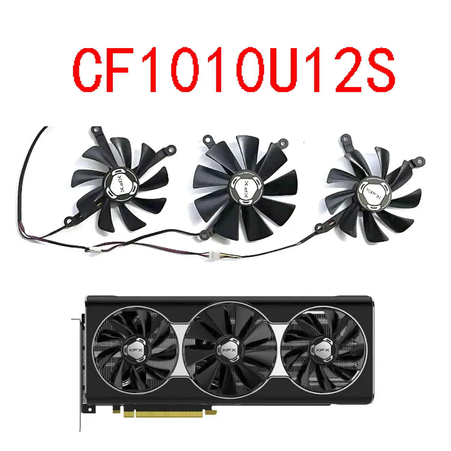 Nuevo ventilador GPU 85MM 95MM 4PIN CF1010U12S RX 5700 XT Thicc III, para ventilador de refrigeración de tarjeta gráfica XFX RX 5600 XT 5700 XT 5700 THICC III - imagen 2
