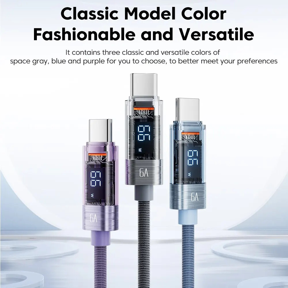 Toocki USB Tipo C Cable 6A 66W para Huawei OPPO Pantalla Cargador Rápido USB C Cable de Datos para Xiaomi 12 Samsung Realme - imagen 4