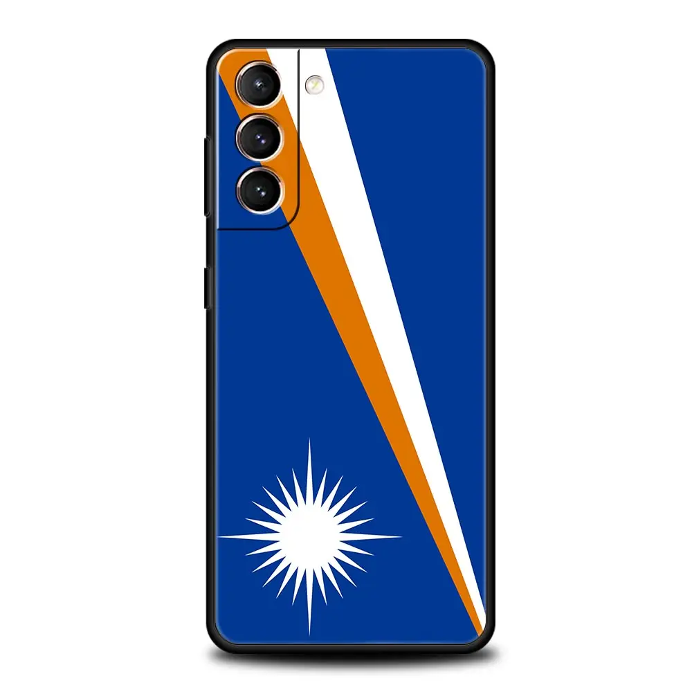Funda de teléfono con bandera de las Islas Marshall para Samsung Galaxy S25 Edge S24 S23 S22 S20 Ultra S21 FE 5G S10 Plus, funda suave de TPU - imagen 2