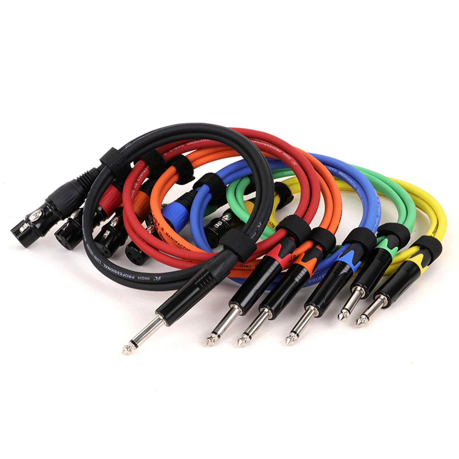 Guguo-piezas colorido de alta calidad, 6,35mm(1/4) Mono TS macho a macho/hembra, 3 pines XLR OFC, Audio trenzado blindado, 0,3 M-15M - imagen 5