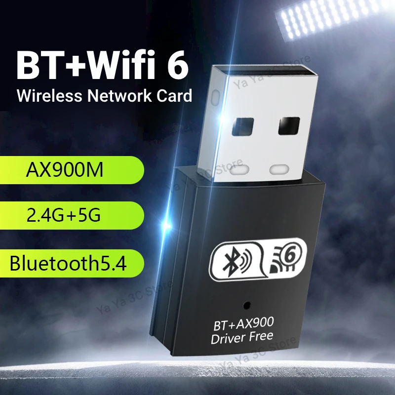 WIFI 6 AX900 Bluetooth 5,4 tarjeta de red 2 en 1 Dongle banda Dual 2,4G y 5GHz USB WiFi red receptor Wlan inalámbrico controlador GRATIS