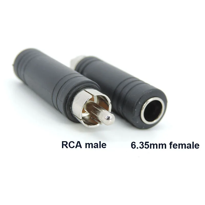 Enchufe macho RCA de 10 piezas a 6,35mm, 6,5mm a 3,5mm, adaptador de conector hembra estéreo de 3 polos 6,35 3,5, conector M/F de Audio, color negro, A7 - imagen 2