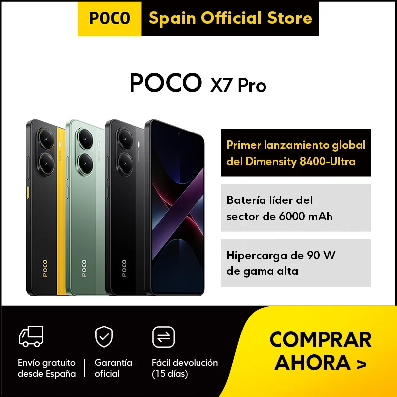 Oficial | POCO X7 Pro, Primer lanzamiento global del Dimensity 8400-Ultra, Batería líder del sector de 6000 mAh, Hipercarga de 90 W de gama alta