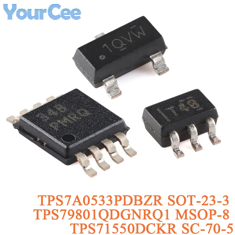 5 uds TPS7A0533PDBZR SOT-23-3 TPS79801QDGNRQ1 MSOP-8 TPS71550DCKR SC-70-5 Chip regulador de caída de bajo voltaje