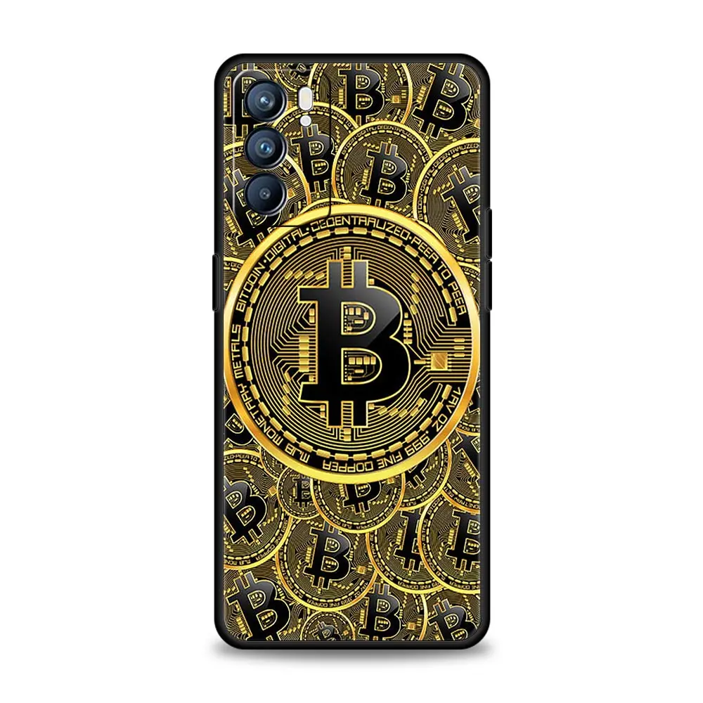 Funda de teléfono para Oppo Reno13 Reno12 Reno11 F Reno10 Pro A54 A53 A95 A76 A74 A57 A98 A80 A79 5G A78 4G, funda de lujo Bitcoin B - imagen 2