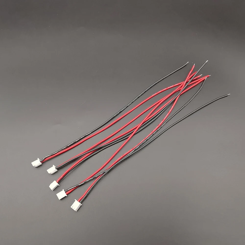 10 juegos JST XH 2,54 1S 2 pines enchufe macho y hembra cargador de equilibrio de batería conector de cable de silicona 10cm 15cm 20cm 22AWG - imagen 3
