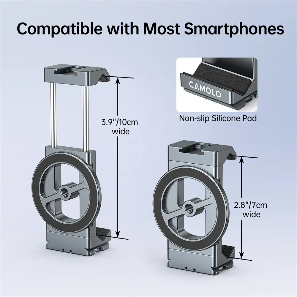 Soporte magnético para teléfono 3 en 1 con adaptador Gopro plegable oculto, utiliza un imán Gopro Gear N52 compatible con Iphone 12-16/android 70-90Mm - imagen 5