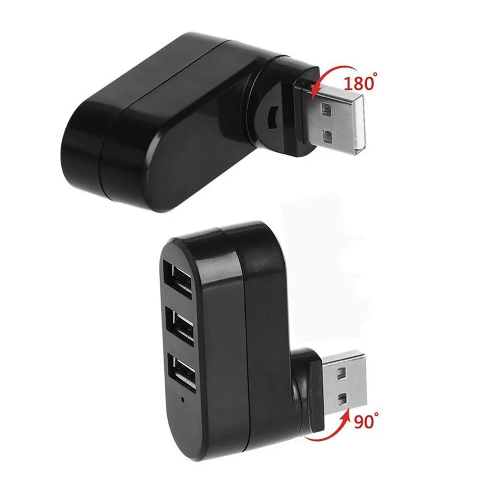 PzzPss Mini HUB USB 2.0 3 Puertos Adaptador Divisor Giratorio Alta Velocidad Portátil Notebook PC Accesorios Ordenador - imagen 5