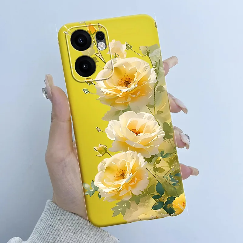 Para Oppo Reno13 F 5G funda diseño de niña de las flores funda trasera de silicona mate suave para Oppo Reno 13 FS 13FS F S 4G 5G carcasa de teléfono - imagen 3