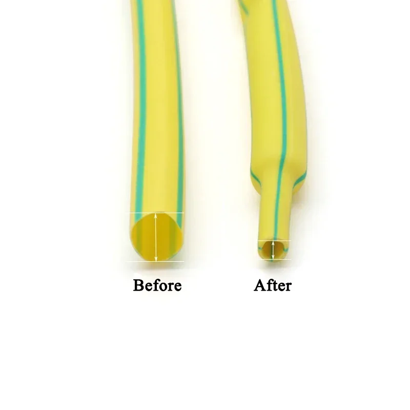 Tubo termorretráctil de 1 ~ 10m, 2:1, amarillo, verde, diámetro 1, 2, 3, 4, 5, 6, 7, 8, 10, 12, 14, 16, 20, 30, 40, 50mm, funda térmica de poliolefina aislada - imagen 3