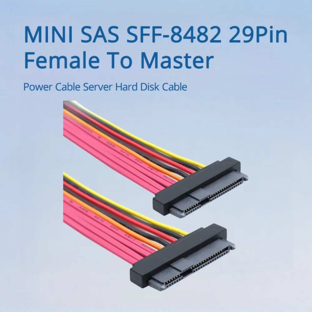 MINI SAS SFF-8482 29Pin hembra a maestra Cable de alimentación Servidor Disco Duro Cable Longitud Opciones 0.5M 1M