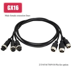 Waterproof GX16 Female Male Extension Line IP67 2 3 4 5 6 7 8 9 Pin Connector Cable f Automobile Monitoring Industrial Equipment
