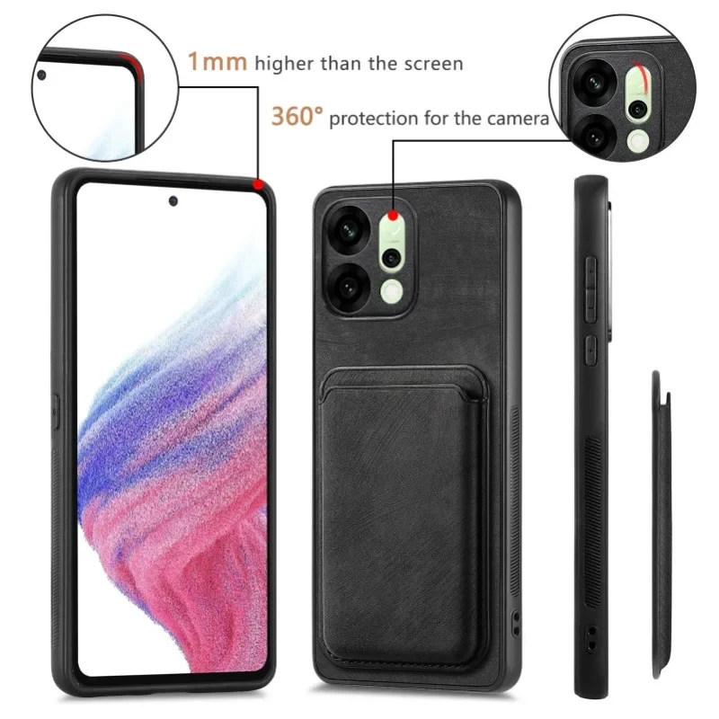 Para Reno 14 Pro Reno14 5G funda magnética Magsafe con bolsillo para tarjetas para OPPO Reno 12 13 FS 14Pro funda de cuero desmontable 2 en 1 - imagen 4