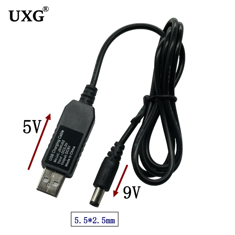 USB 5,5*2,5mm línea de refuerzo de energía DC 5V a DC 9V 12V módulo elevador Cable adaptador convertidor USB 2,5x5,5mm 2,1 4017 Cable de alimentación de enchufe - imagen 5