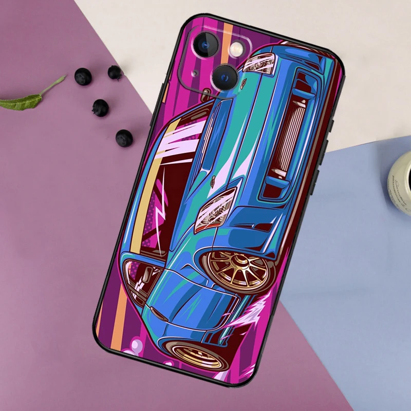 JDM Legend Drift funda de silicona para coche para iPhone 17 15 14 13 11 12 Pro Max 16 Plus 12 13 Mini 16e 17 Air contraportada - imagen 5