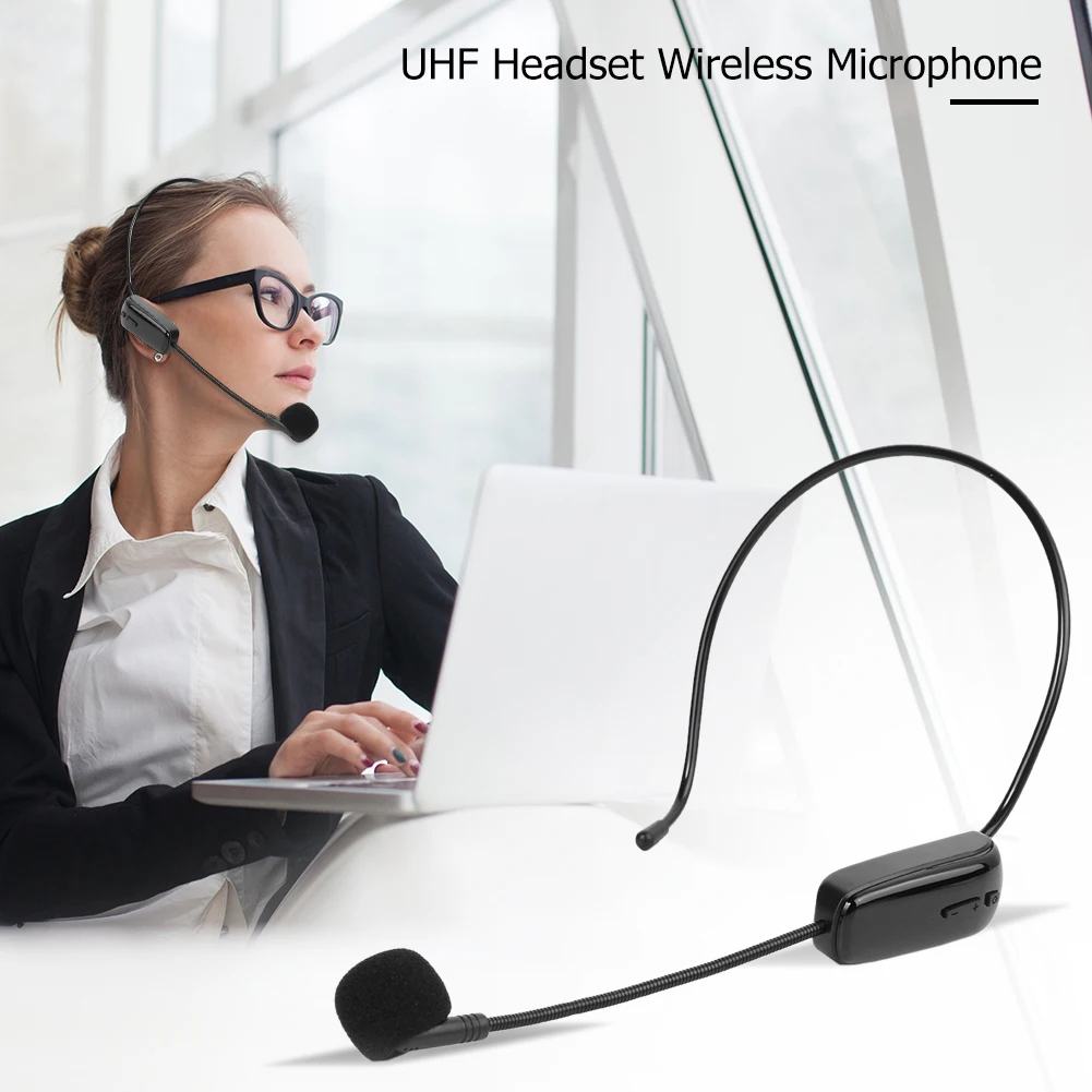 Auriculares inalámbricos UHF, sistema de micrófono capacitivo con receptor para altavoces, equipo de Audio, batería de 630 V y 696 mAh, 3,7-450 MHz - imagen 3