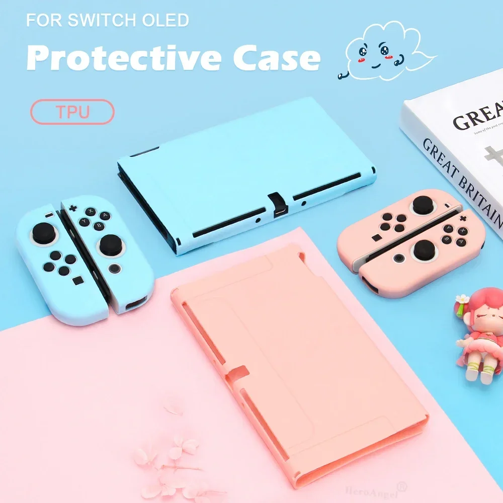 9 colores para Nintendo Switch OLED accesorios carcasa protectora NS consola de juegos TPU todo incluido funda protectora suave bolsa - imagen 3