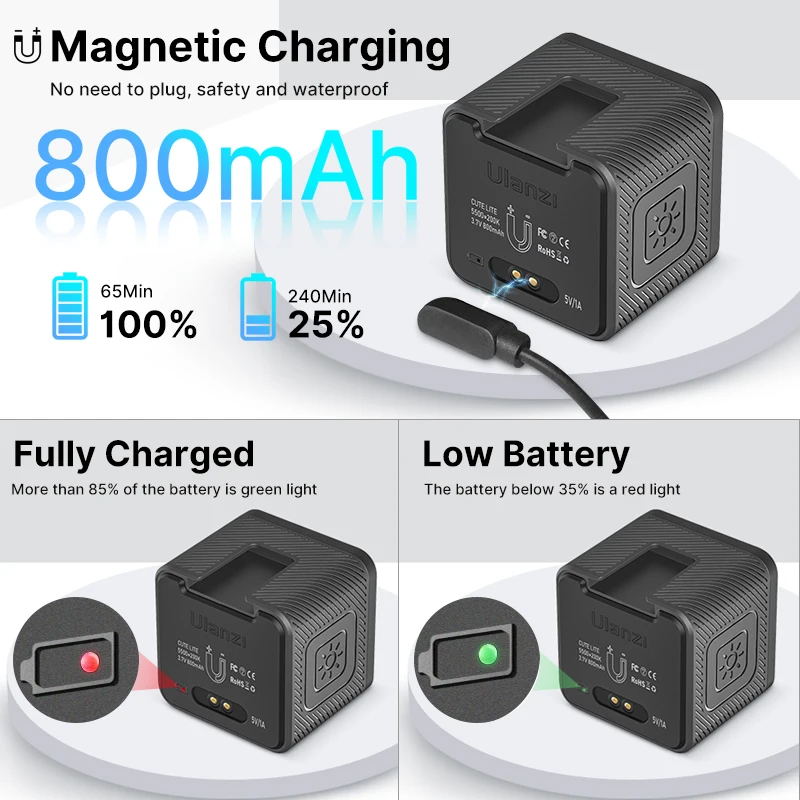 Ulanzi L2 Cute Lite Mini luz de vídeo con filtro de Color difusor panal 5500K luz de fotografía para cámara DSLR luz L2 RGB - imagen 5