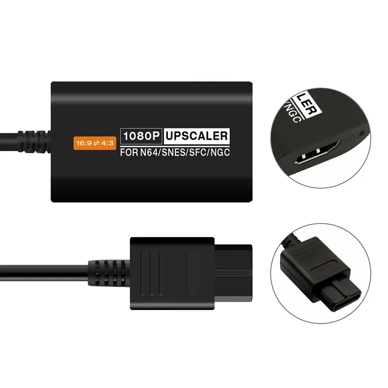 Consola de juegos para N64 a HDMI, adaptador convertidor compatible Plug and Play para SNES/NGC/SFC, adaptador HDMI con salida - imagen 5