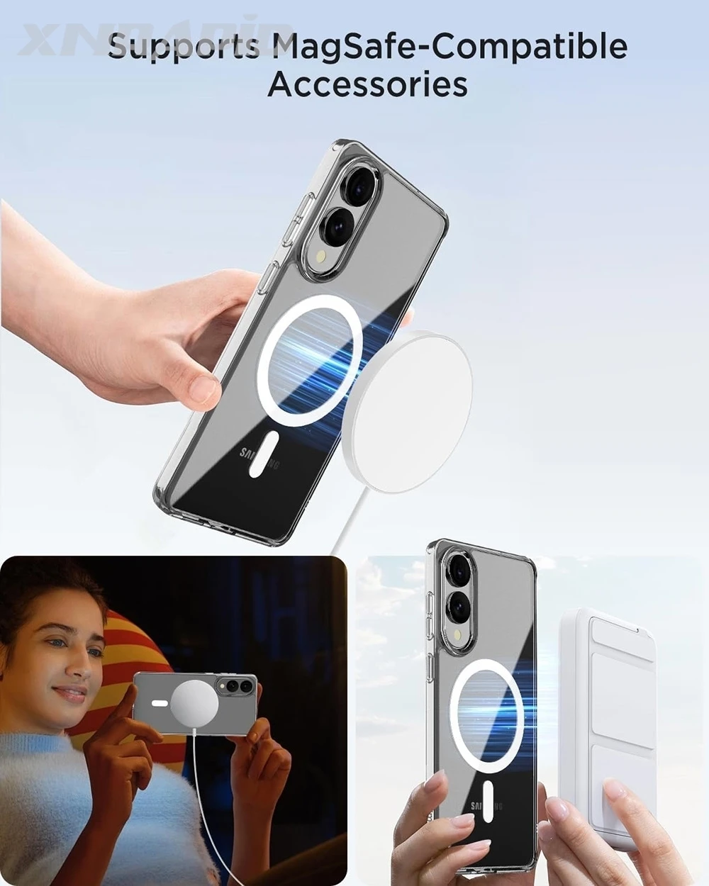 Funda magnética Magsafe para Samsung Galaxy S25 Edge S24 S23 S21 FE S22 Ultra Plus, cubierta dura híbrida a prueba de golpes S25Edge 25Plus S 25 - imagen 4