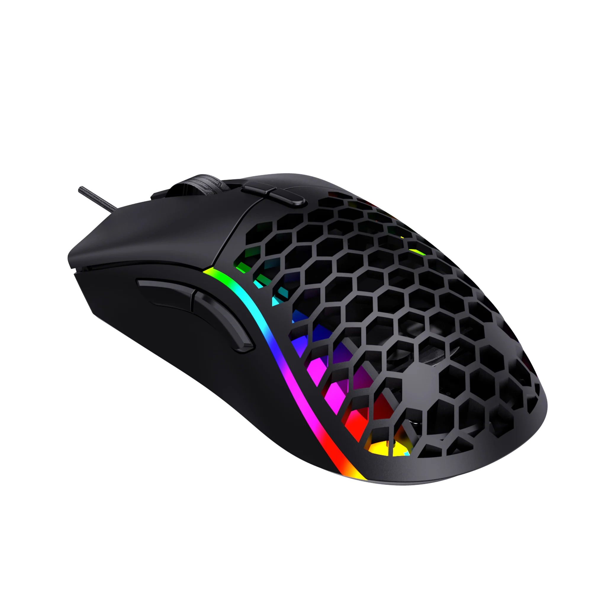 Ratón de PC RGB para ordenador de juegos DPI 12000 ergonómico con cable USB - imagen 5
