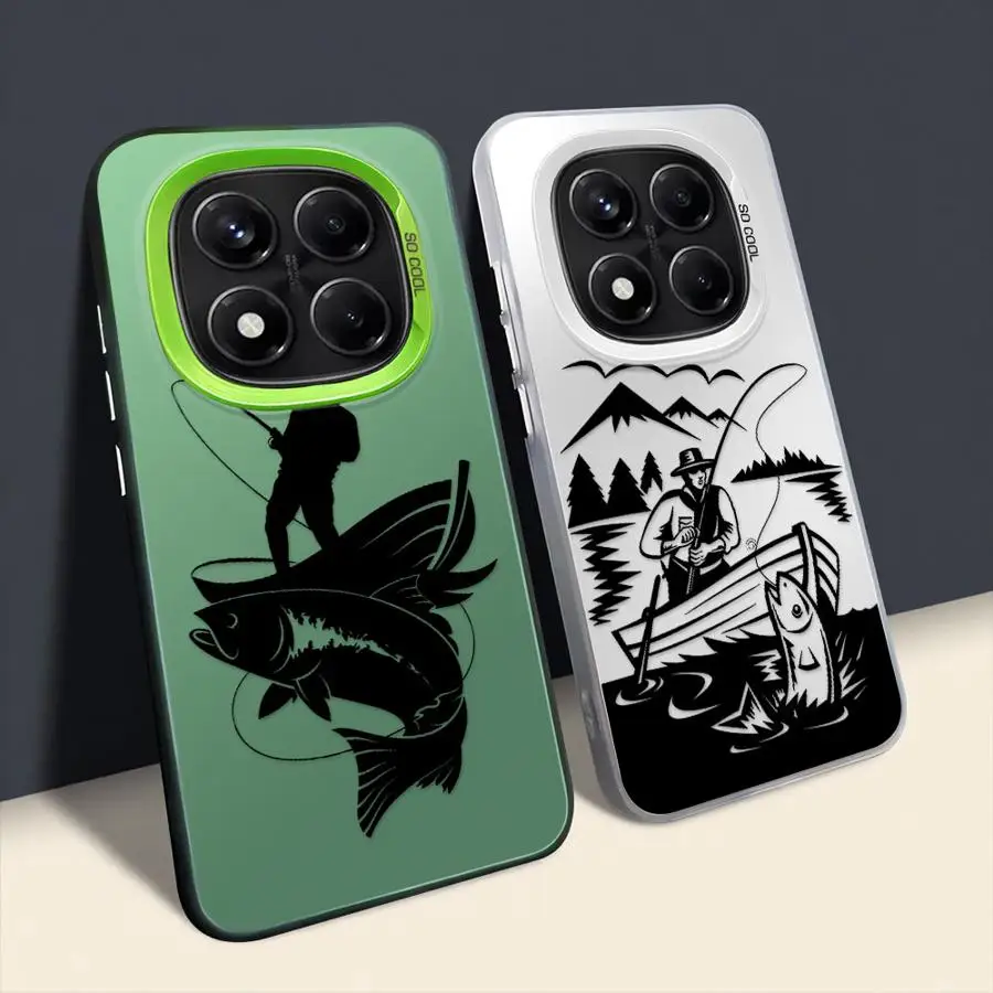 Funda de hombre de pesca de dibujos animados para Xiaomi Redmi Note 10s 9s 10Lite 14 Pro Plus 13 12 11 12s 11s funda trasera para teléfono - imagen 2