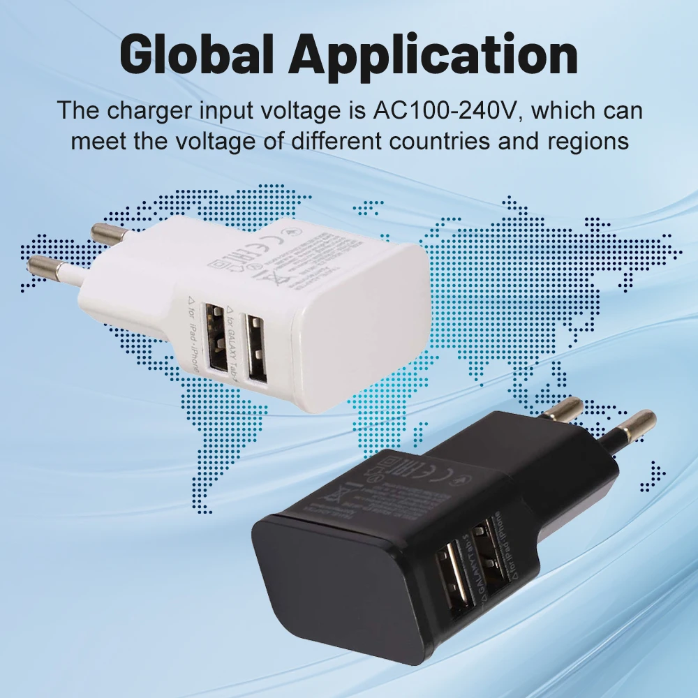 Adaptador de CA Universal, fuente de alimentación de 5V voltios, cargador USB, convertidor de 5V 2A, adaptador de corriente AC a DC 220V a 5V, convertidor de cargador de teléfono - imagen 3