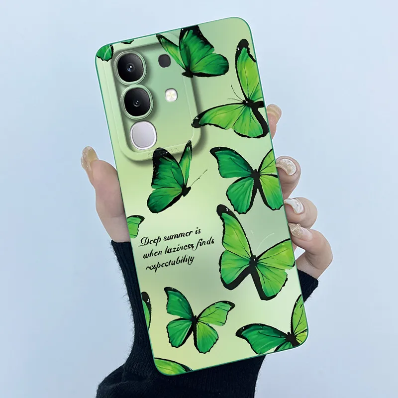 Para Vivo Y29 4G funda de teléfono moda simplicidad pintura al óleo flor suave cubierta trasera de silicona líquida para Vivo Y 29 4G Fundas - imagen 3