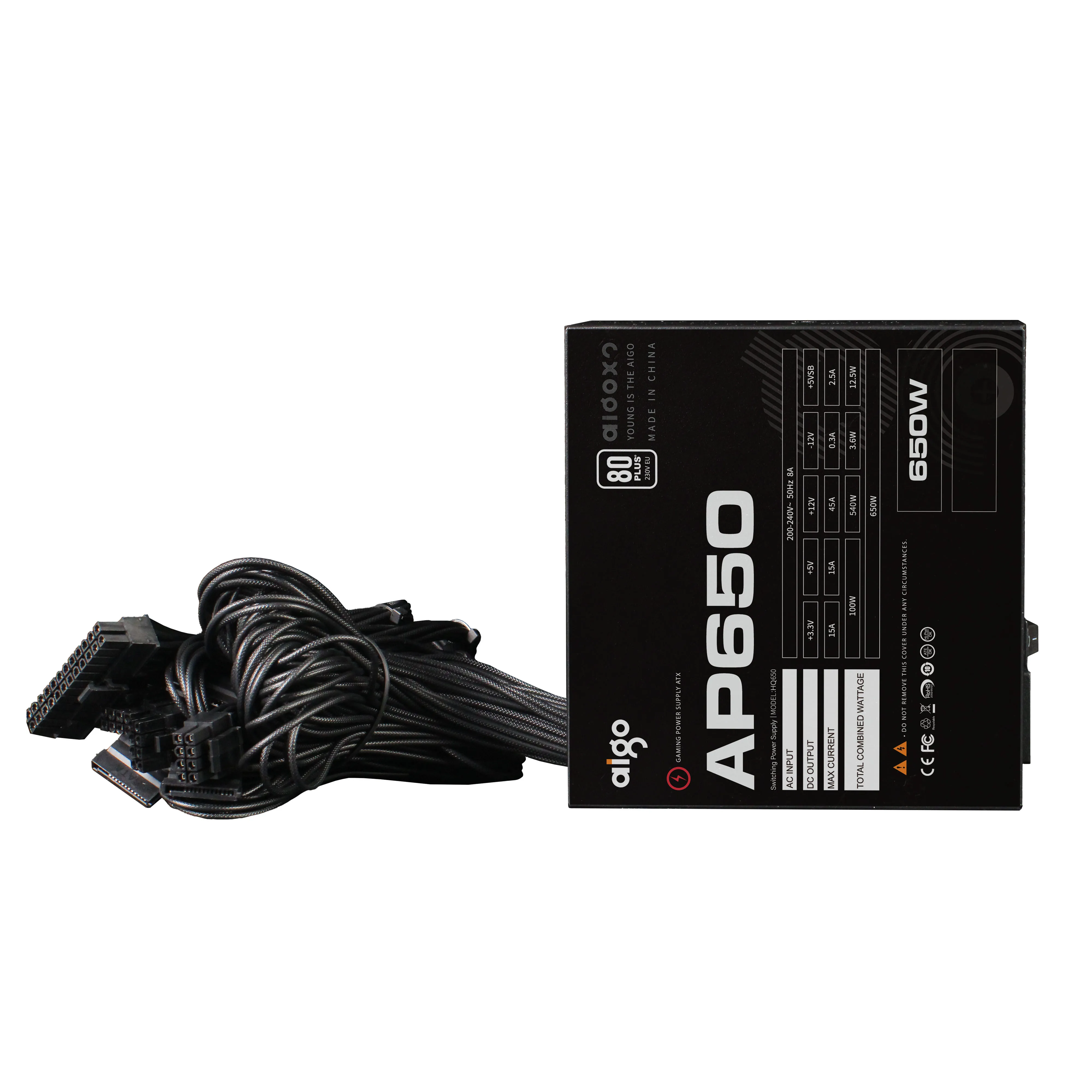 Aigo AP fuente de alimentación PC 550W 650W 750W Diy Gaming 80PLUS 230V UE 120MM ventilador silencioso ATX ordenador de escritorio Gamer Fonte PSU para rx 580 - imagen 2