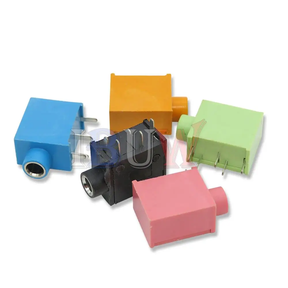 Conector hembra para auriculares, 10 piezas, PJ-215, 3,5 MM, para Audio y vídeo, 5 pines, rojo, negro, azul, amarillo y verde - imagen 3