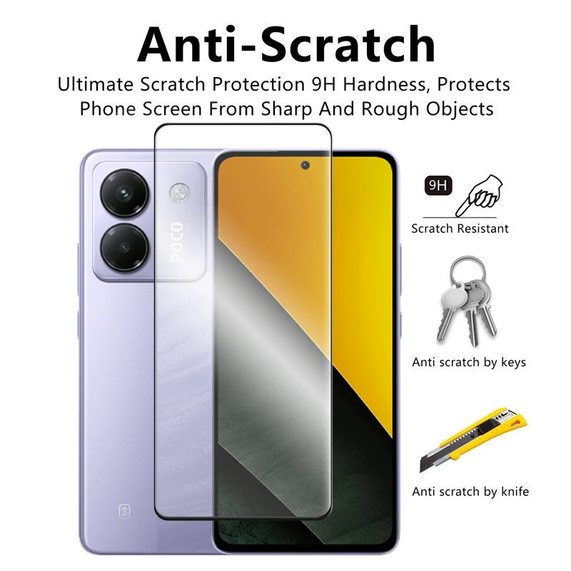 Para Poco M7 Pro 5G vidrio para Poco M7 Pro vidrio templado 2.5D cubierta completa pegamento HD Protector de pantalla para Poco M7 Pro 5G película de lente - imagen 5