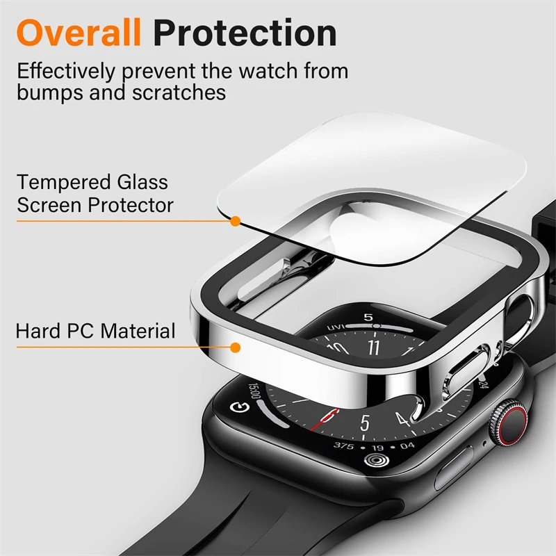 Protector de pantalla resistente al agua, funda dura para PC para Apple Watch 10, 9, 8, 45mm, 41mm, 44mm, 42mm y 46mm, cubierta completa para IWatch Ultra 7 SE 6 5 4 - imagen 3