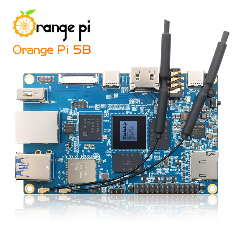 Orange Pi 5B 8GB RAM + 64GB EMMC 64-bit Rockchip RK3588S WIFI integrado de doble banda + BT Puerto Lan Gigabit Mini PC computadora de placa única - imagen 3