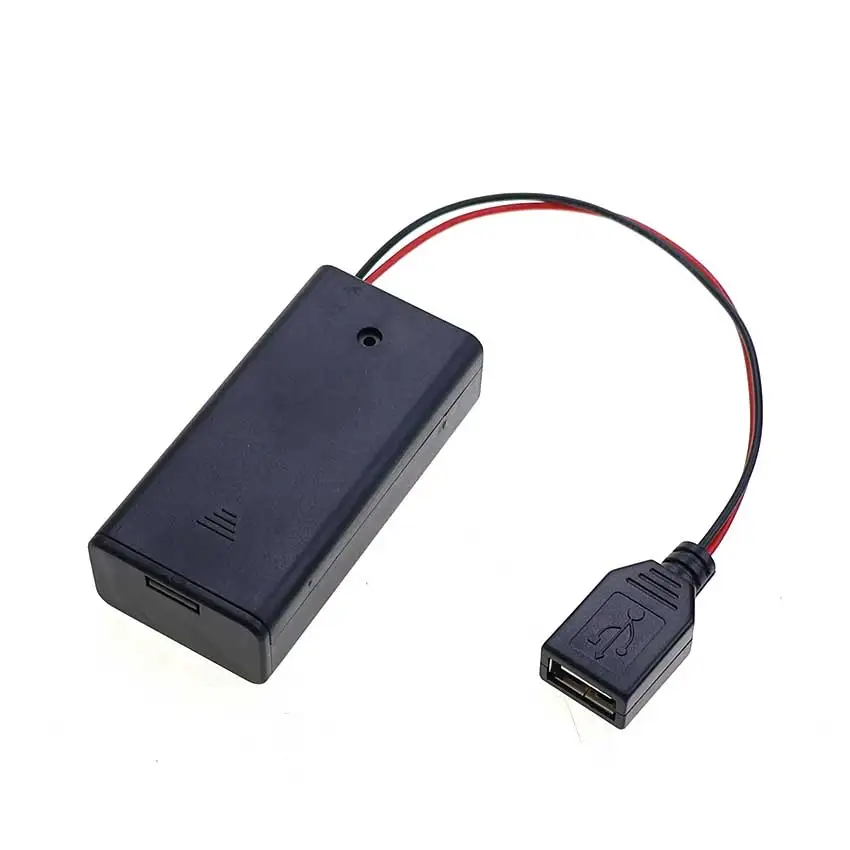 JCD 1 Uds 2/3/4/6/8 ranura AA soporte de batería 1,5 V AA caja de batería con cubierta con puerto de alimentación hembra USB interruptor y cubierta DIY - imagen 4