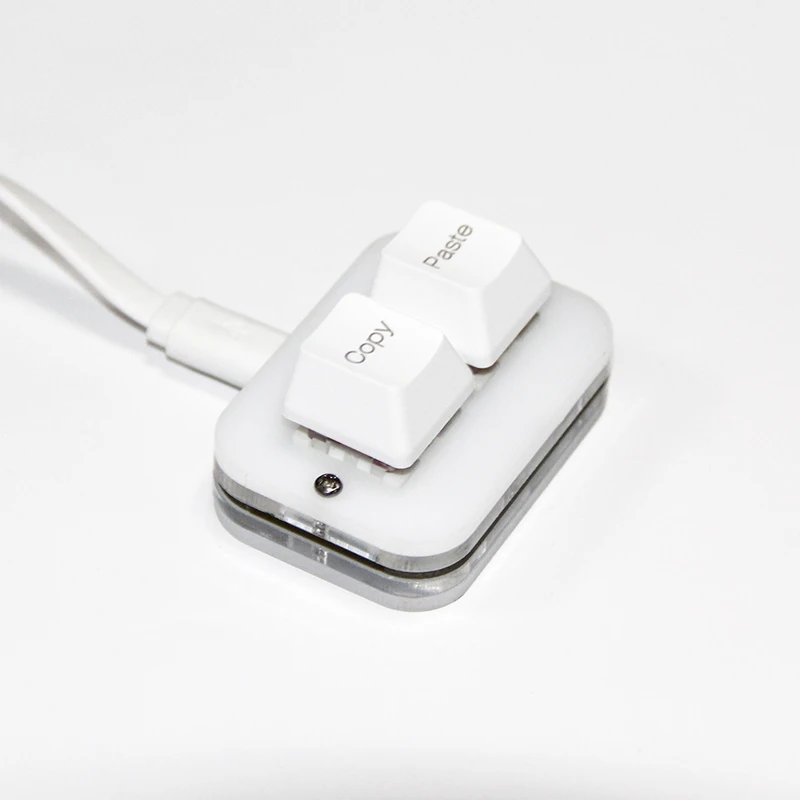 Miniteclado mecánico de pasta de copia para oficina, teclado de 2 teclas Blanco/negro para Word Excel PPT, Windows, portátil y PC - imagen 3