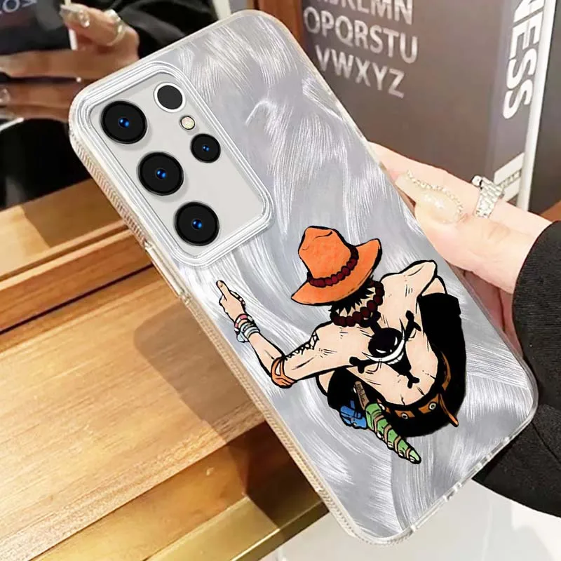 Ace One Pieces para Samsung Galaxy A56 A73 A72 A71 A55 A54 A53 A52 A35 A34 A33 A31 funda de teléfono con textura de plumas - imagen 3