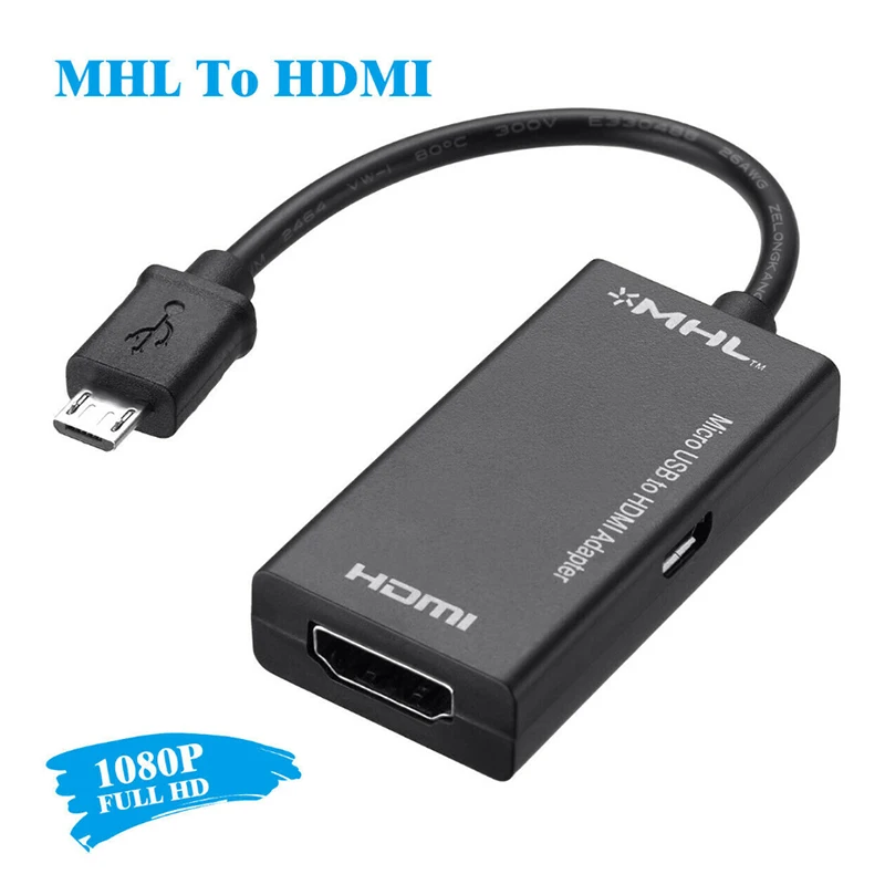 Plug & Play Universal Micro USB a HDMI HD TV AV TV Cable convertidor 1080P móvil/portátil MHL a HD TV adaptador conector