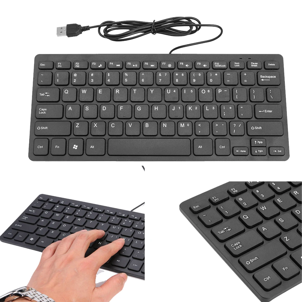 Mini teclado clásico delicado K1000, superfino, USB, con cable, 78 teclas, Kaypad para Notebook, gran oferta