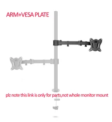 Brazo Soporte Monitor Dual Plegable 10"-27" VESA – Escritorio 35cm