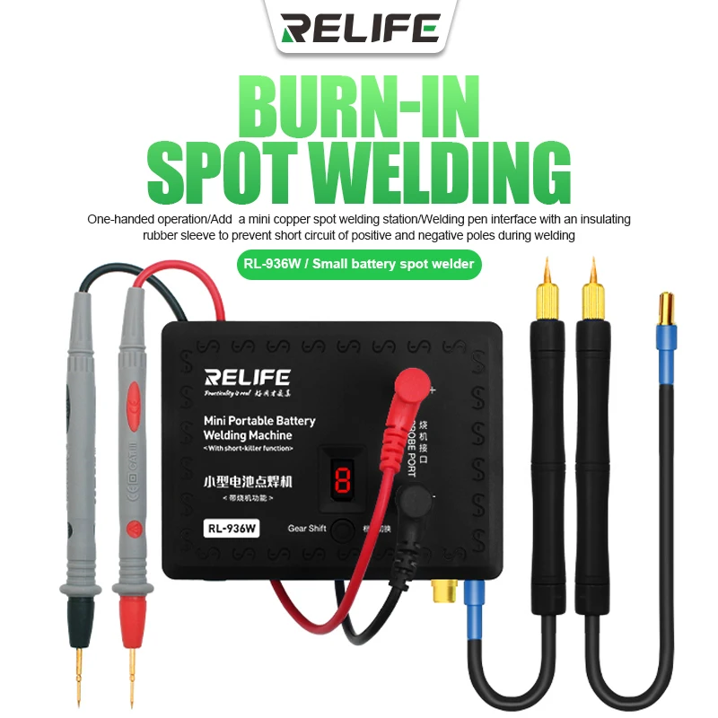 RELIFE-Mini soldador por puntos de batería portátil RL-936W, máquina de soldadura multiusos pequeña quemada para mantenimiento de teléfonos móviles
