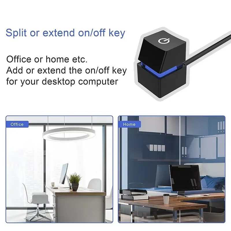 Interruptor de alimentación para ordenador de escritorio, 1,8 M, placa base de PC, botón de encendido/apagado externo, Cable de extensión, pulsador, interruptor de escritorio - imagen 3