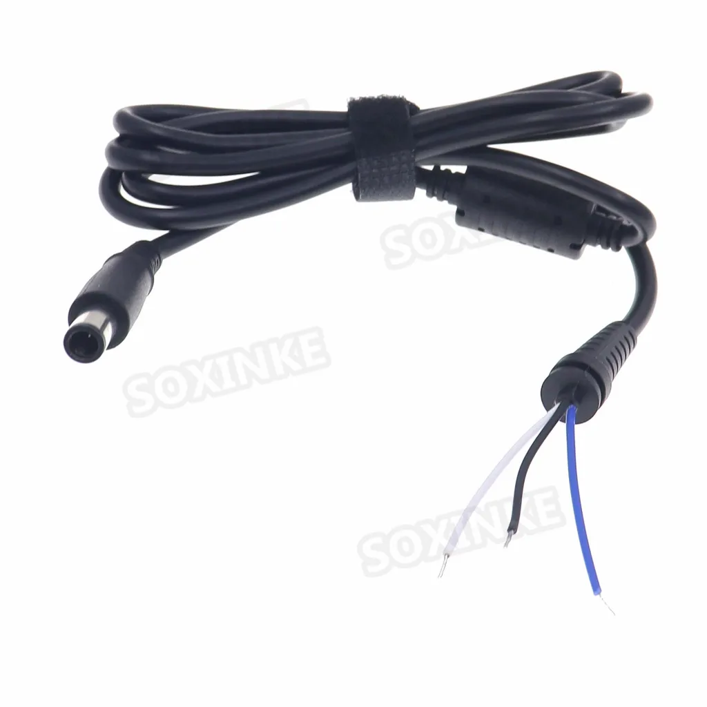 Cable adaptador de corriente con enchufe de punta DC 7,4x5,0mm/7,4mm x 5,0mm con 3 pines para cargador de ordenador portátil HP Dell, fuente de alimentación, Cable CC de 1,2 M