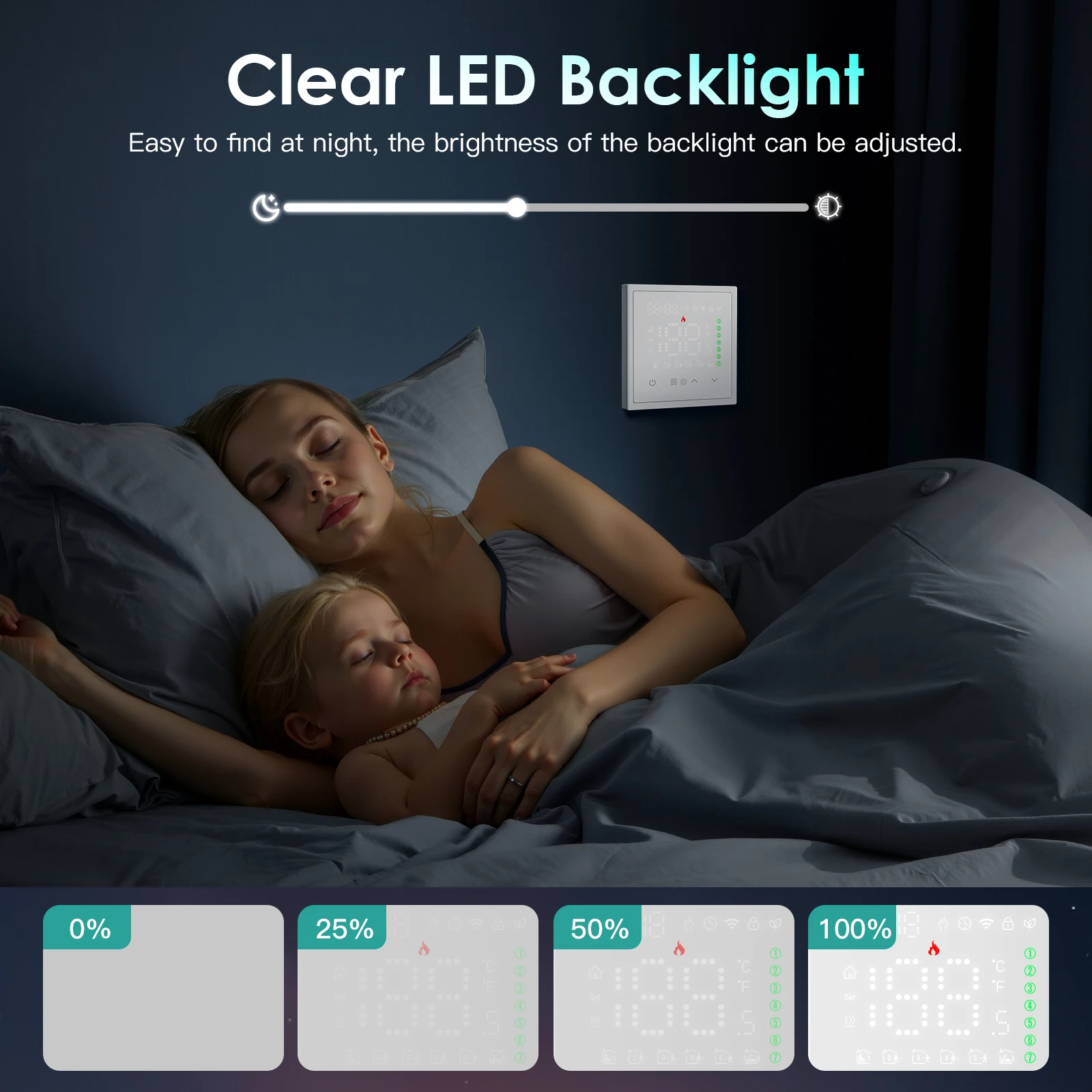 BSEED WIFI calefacción eléctrica caldera de agua termostato inteligente con enchufe compatible con Alexa Google controlador de temperatura marco de plástico - imagen 3