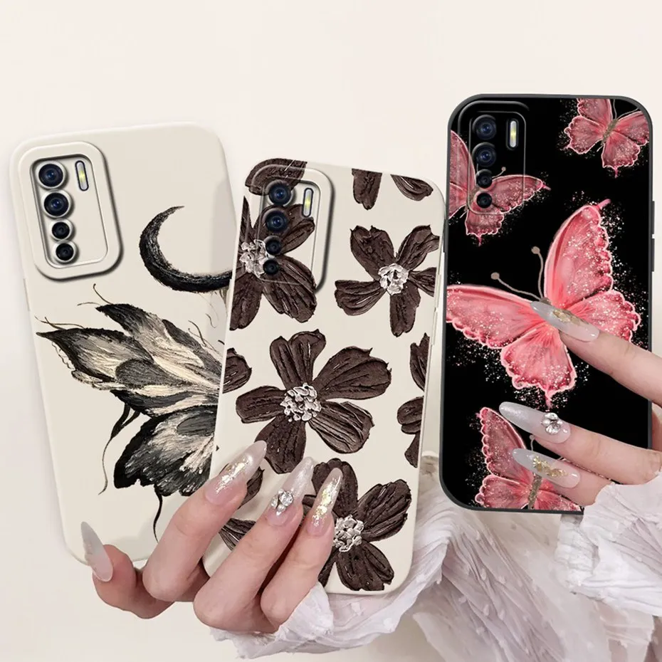Para OPPO Reno3 CPH2043 hermosa mariposa Floral funda de teléfono para Oppo Reno3 Pro CPH2035 Reno 3 3Pro 4G fundas de gelatina de silicona suave